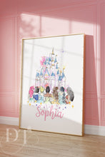 Load image into Gallery viewer, Magical Princesses Castle set of 2 Personalised Prints