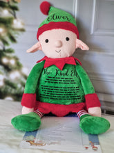 Load image into Gallery viewer, The Kind Elf Personalised Teddy with 24 acts of kindness