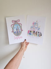 Load image into Gallery viewer, Magical Princesses Castle set of 2 Personalised Prints