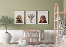 Load image into Gallery viewer, BABY ANIMAL PORTRAITS - GENDER NEUTRAL NURSERY DECOR POSTERS