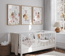 Load image into Gallery viewer, Fairy theme girls room bedroom wall art
