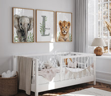 Load image into Gallery viewer, Greenery SAFARI NURSERY Prints - Set of 3 Personalised