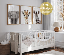 Load image into Gallery viewer, BABY ANIMAL PORTRAITS - GENDER NEUTRAL NURSERY DECOR POSTERS