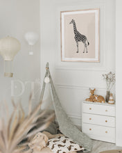 Load image into Gallery viewer, Gender Neutral Nursery Wall Art Safari Giraffe, Elephant, Zebra