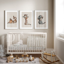 Load image into Gallery viewer, CUTE WATERCOLOR BABY SAFARI ANIMAL  PRINTS