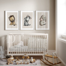 Load image into Gallery viewer, CUTE WATERCOLOR BABY SAFARI ANIMAL  PRINTS