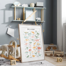 Load image into Gallery viewer, Dinosaur Alphabet prints, Alphabet, Dinosaurs Education, Educational Poster,