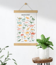 Load image into Gallery viewer, Dinosaur Alphabet prints, Alphabet, Dinosaurs Education, Educational Poster,