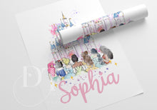 Load image into Gallery viewer, Magical Princesses Castle set of 2 Personalised Prints
