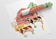 Load image into Gallery viewer, FARM THEME NURSERY DECOR - Boys girls nursery wall art - Tractor Nursery Prints - Farm Animals