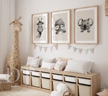 Load image into Gallery viewer, GENDER NEUTRAL BEIGE SIMPLISTIC JUNGLE ANIMAL PORTRAITS