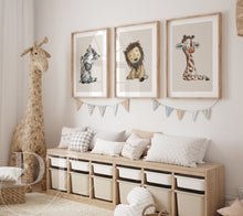 Load image into Gallery viewer, CUTE WATERCOLOR BABY SAFARI ANIMAL  PRINTS