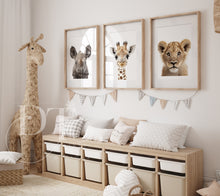 Load image into Gallery viewer, BABY ANIMAL PORTRAITS - GENDER NEUTRAL NURSERY DECOR POSTERS
