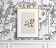 Load image into Gallery viewer, Gender Neutral Nursery Wall Art Safari Giraffe, Elephant, Zebra