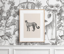 Load image into Gallery viewer, Gender Neutral Nursery Wall Art Safari Giraffe, Elephant, Zebra