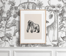 Load image into Gallery viewer, Gender Neutral Nursery Wall Art Safari Giraffe, Elephant, Zebra