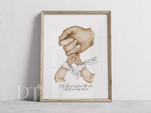 Load image into Gallery viewer, Fathers Gift - Newborn and Father Personalised Print