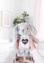 Load image into Gallery viewer, Pregnancy Announcement Idea - Grey Nursery Decor Bunny - Baby Scan keepsake - Gift for Expecting Mum