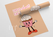 Load image into Gallery viewer, life is short eat cake - Retro Happy Characters Kitchen print