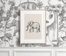 Load image into Gallery viewer, Gender Neutral Nursery Wall Art Safari Giraffe, Elephant, Zebra