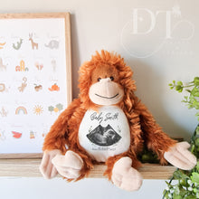Load image into Gallery viewer, Monkey Teddy Bear Baby Scan - Pregnancy Reveal - Baby Gift