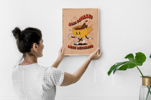Load image into Gallery viewer, Retro kitchen Poster Print - Happy Characters - More Espresso Less Depresso