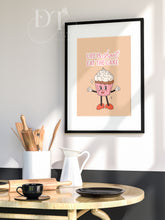 Load image into Gallery viewer, life is short eat cake - Retro Happy Characters Kitchen print