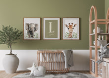 Load image into Gallery viewer, Greenery SAFARI NURSERY Prints - Set of 3 Personalised