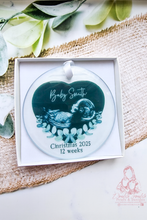 Load image into Gallery viewer, BABY SCAN FIRST CHRISTMAS TREE DECORATION BAUBLE - BUMPS FIRST CHRISTMAS ULTRASOUND ORNAMENT