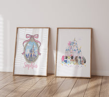Load image into Gallery viewer, Magical Princesses Castle set of 2 Personalised Prints
