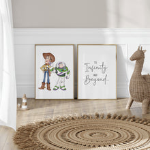 Load image into Gallery viewer, Toy Story set of 2 Woody and Buzz To infinity prints