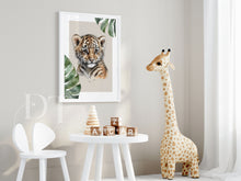 Load image into Gallery viewer, TROPICAL LEAF  BABY SAFARI ANIMAL PORTRAITS