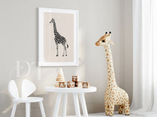 Load image into Gallery viewer, Gender Neutral Nursery Wall Art Safari Giraffe, Elephant, Zebra