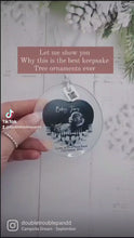 Load and play video in Gallery viewer, VIDEO QR CODE BUMPS FIRST CHRISTMAS BABY SCAN ULTRASOUND CHRISTMAS ORNAMENT
