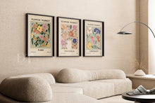 Load image into Gallery viewer, Colourful Set of 3 Flower Market - Home Wall Art - Boho - Modern Home decor