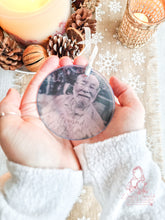 Load image into Gallery viewer, Memorial Personalised Glass Photo Christmas Ornament Bauble