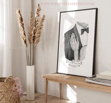 Load image into Gallery viewer, WEDDING PAINTING - CUSTOM MR & MRS - PERSONALISED RING - COUPLE - MARRIED