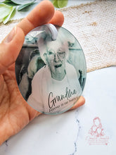 Load image into Gallery viewer, Memorial Personalised Glass Photo Christmas Ornament Bauble