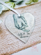 Load image into Gallery viewer, Couples Personalised Xmas decoration - Love - Holding Hands - First Christmas Together