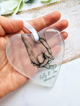 Load image into Gallery viewer, Couples Personalised Xmas decoration - Love - Holding Hands - First Christmas Together