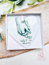 Load image into Gallery viewer, Couples Personalised Xmas decoration - Love - Holding Hands - First Christmas Together