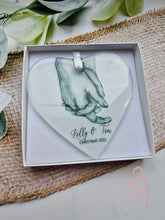 Load image into Gallery viewer, Couples Personalised Xmas decoration - Love - Holding Hands - First Christmas Together