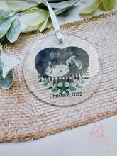 Load image into Gallery viewer, VIDEO QR CODE BUMPS FIRST CHRISTMAS BABY SCAN ULTRASOUND CHRISTMAS ORNAMENT