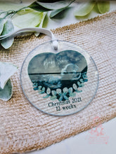 Load image into Gallery viewer, BABY SCAN FIRST CHRISTMAS TREE DECORATION BAUBLE - BUMPS FIRST CHRISTMAS ULTRASOUND ORNAMENT