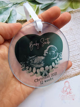 Load image into Gallery viewer, BABY SCAN FIRST CHRISTMAS TREE DECORATION BAUBLE - BUMPS FIRST CHRISTMAS ULTRASOUND ORNAMENT