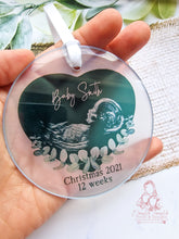 Load image into Gallery viewer, BABY SCAN FIRST CHRISTMAS TREE DECORATION BAUBLE - BUMPS FIRST CHRISTMAS ULTRASOUND ORNAMENT