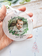 Load image into Gallery viewer, PHOTO FIRST CHRISTMAS  TREE ORNAMENT BAUBLE