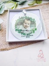 Load image into Gallery viewer, PHOTO FIRST CHRISTMAS  TREE ORNAMENT BAUBLE