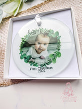 Load image into Gallery viewer, PHOTO FIRST CHRISTMAS  TREE ORNAMENT BAUBLE