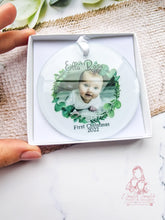 Load image into Gallery viewer, PHOTO FIRST CHRISTMAS  TREE ORNAMENT BAUBLE